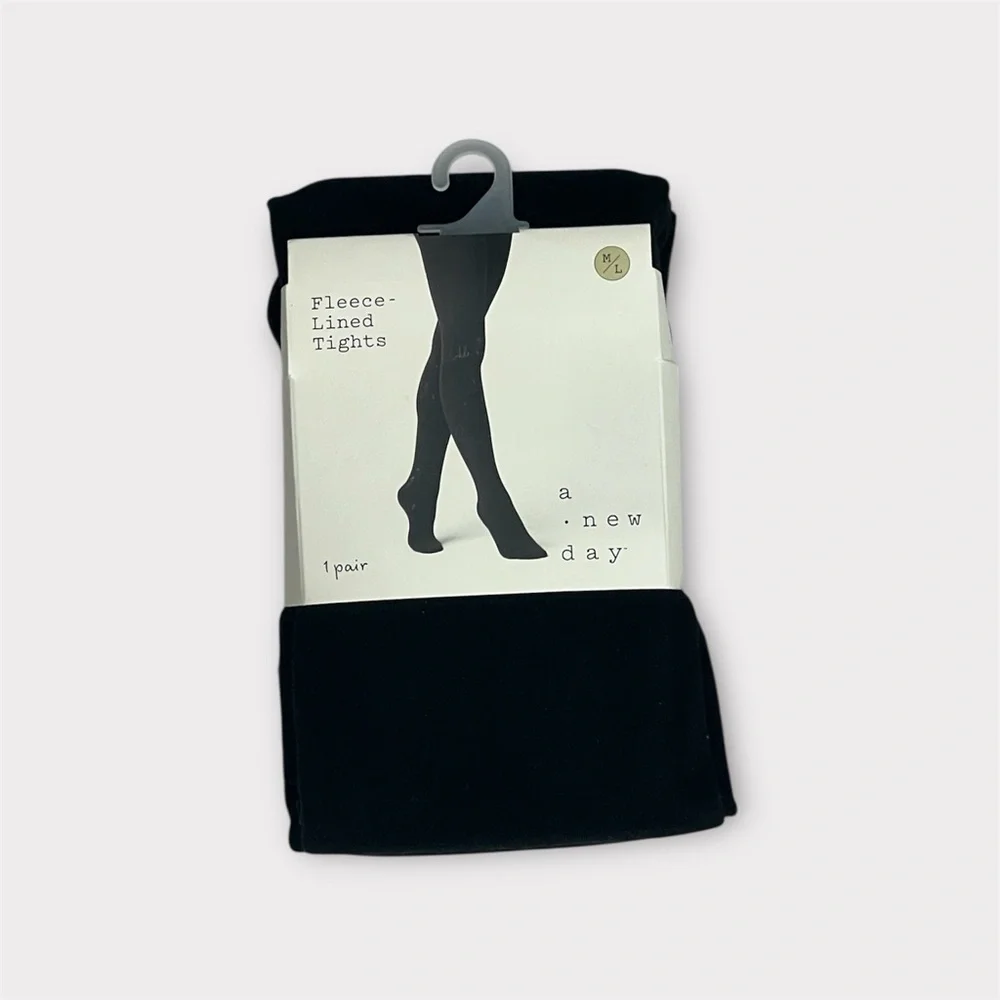 A New Day Women's Fleece Lined Tights 1 Pair Size M/L